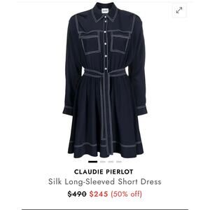 CLAUDIE PIERLOT
Silk Long-Sleeved Short Dress